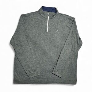 Rhoback Men’s Herringbone Jacquard Performance 1/4 Zip In Ponderosa Green XXL